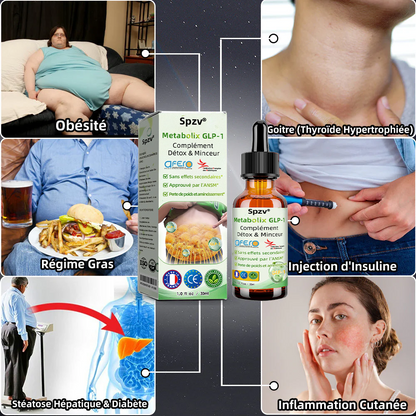 Spzv®Metabolix GLP-1 Complément Détox & Minceur (👨‍⚕️Brûleur de graisses de qualité alimentaire – Développé par The Association Française d'Étude et de Recherche sur l'Obésité)🔥Dernier jour 80% de réduction🚁